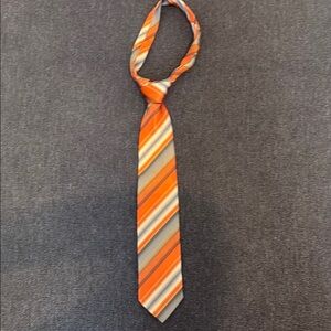 Striped Orange and Gray Men's Tie Jhon Henry